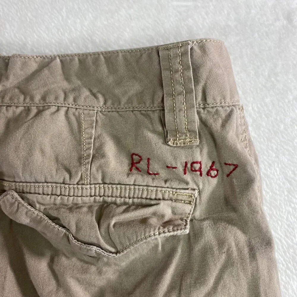 Ralph Lauren Polo RL 1967 Cargo‎ Pants Boys 16 27x28.5 Khaki Beige Flat Front